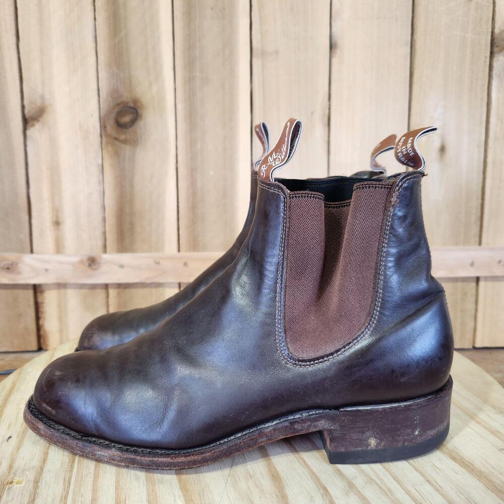 R.M. Williams Chelsea Boots Womens 8 G WF Brown Leather Ankle Pull On Australia
